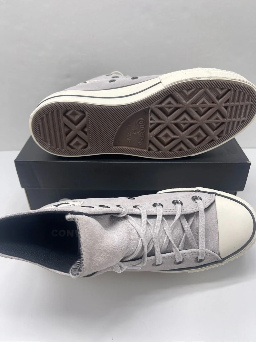 Converse WMNS CTAS LIFT HI BONE COLD/EGRET/BLACK Platform Sneakers A14516C